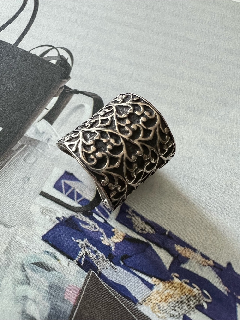 SHABLOOL • Wide Filigree Sterling Silver Statement Ring